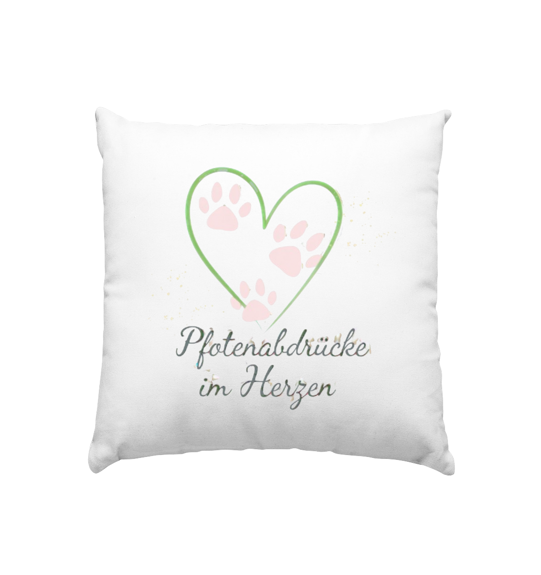 Pfotenabdrücke im Herzen - Kissen 40x40cm