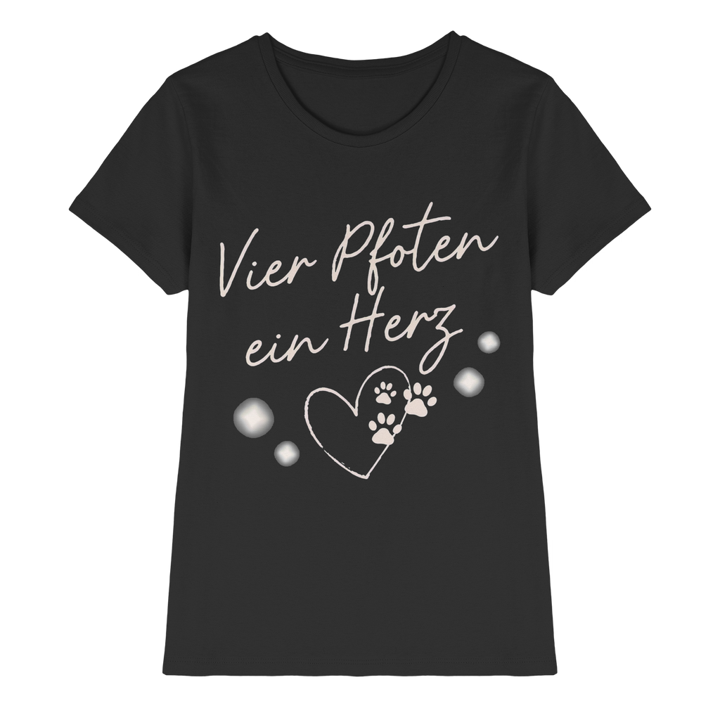 Vier Pfoten ein Herz - Premium Shirt