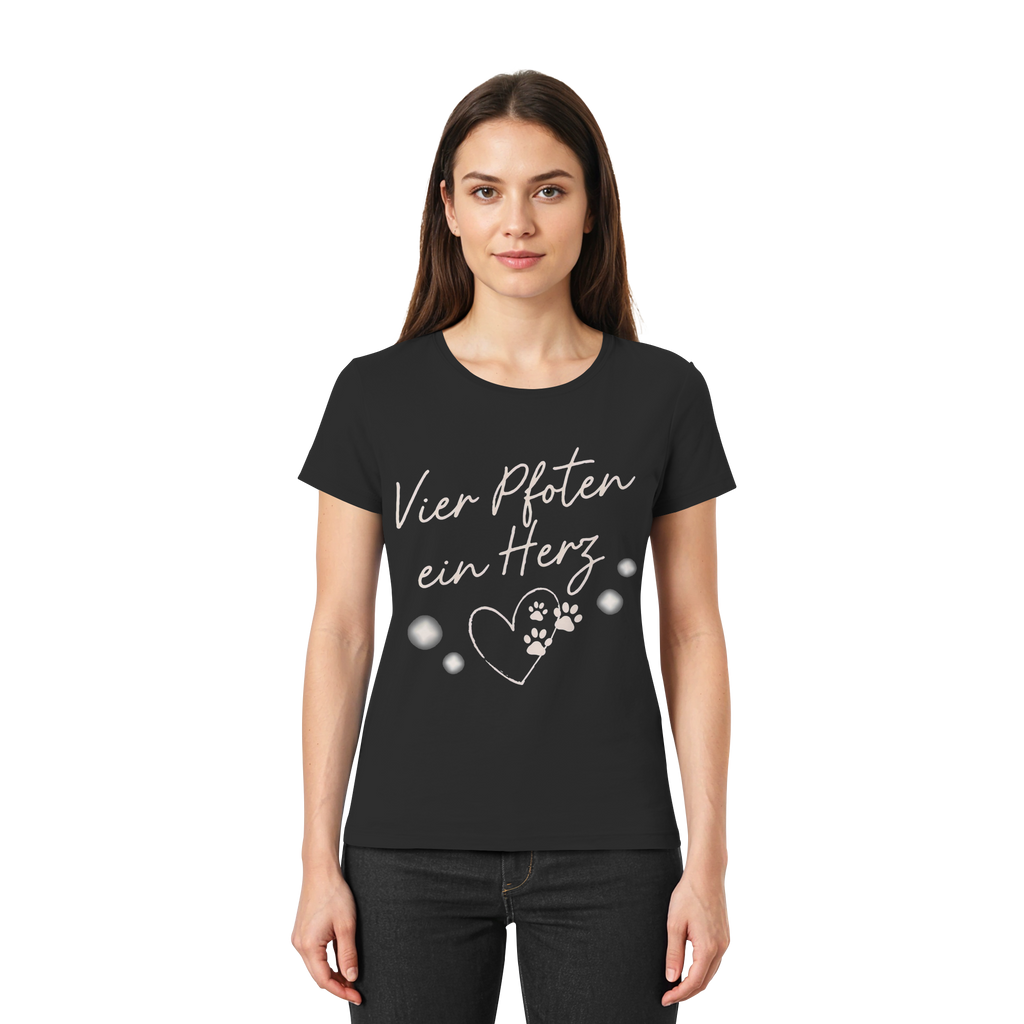 Vier Pfoten ein Herz - Premium Shirt