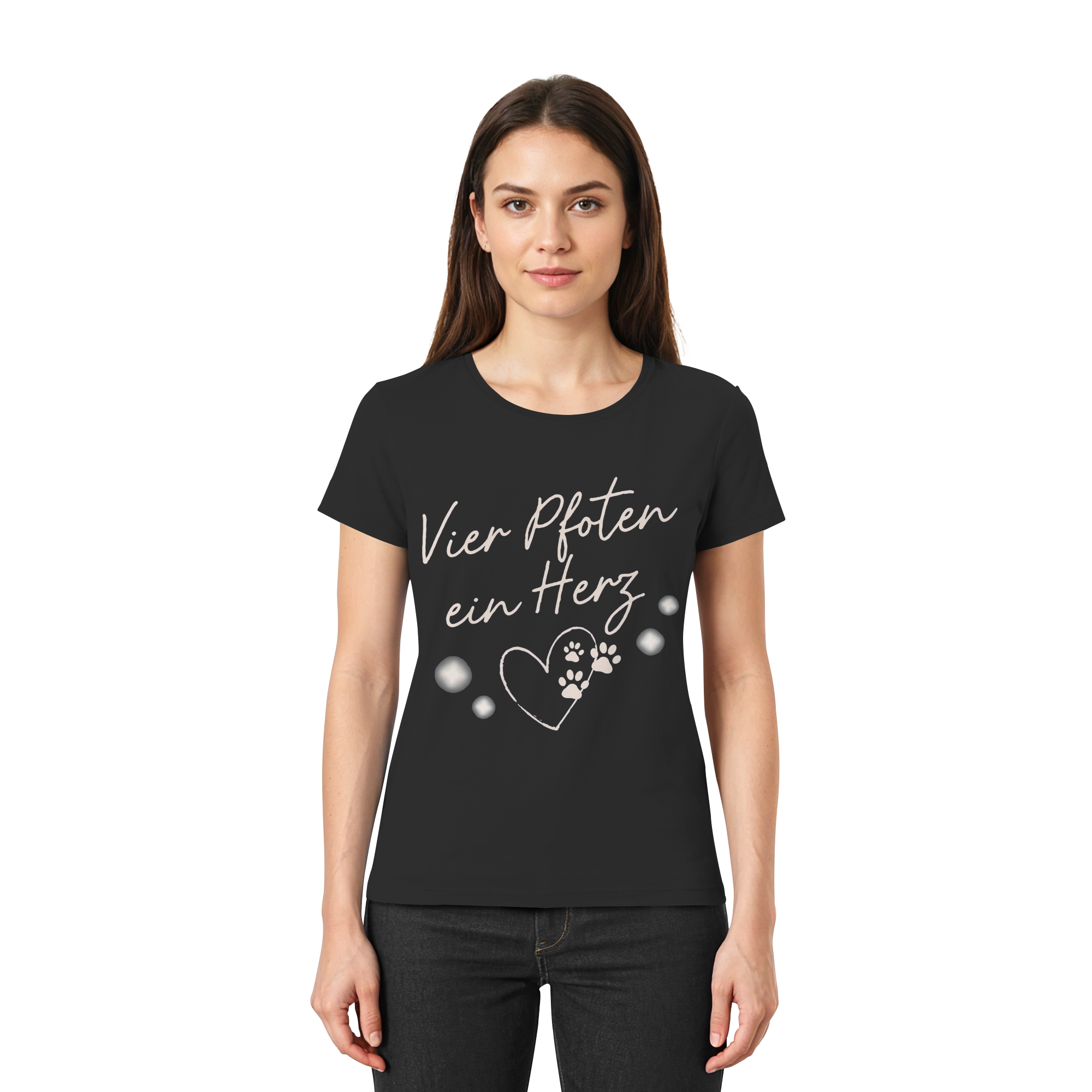 Vier Pfoten ein Herz - Premium Shirt