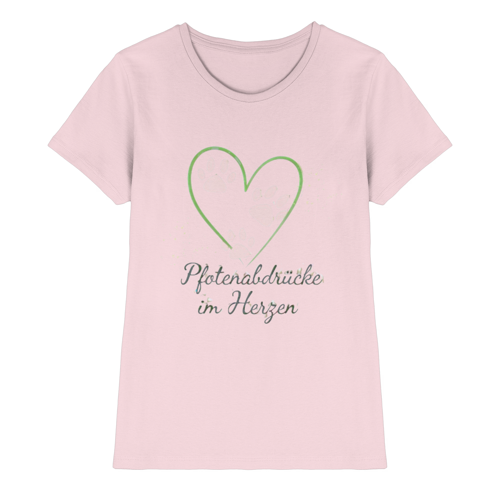 Pfotenabdrücke im Herzen - Premium Shirt