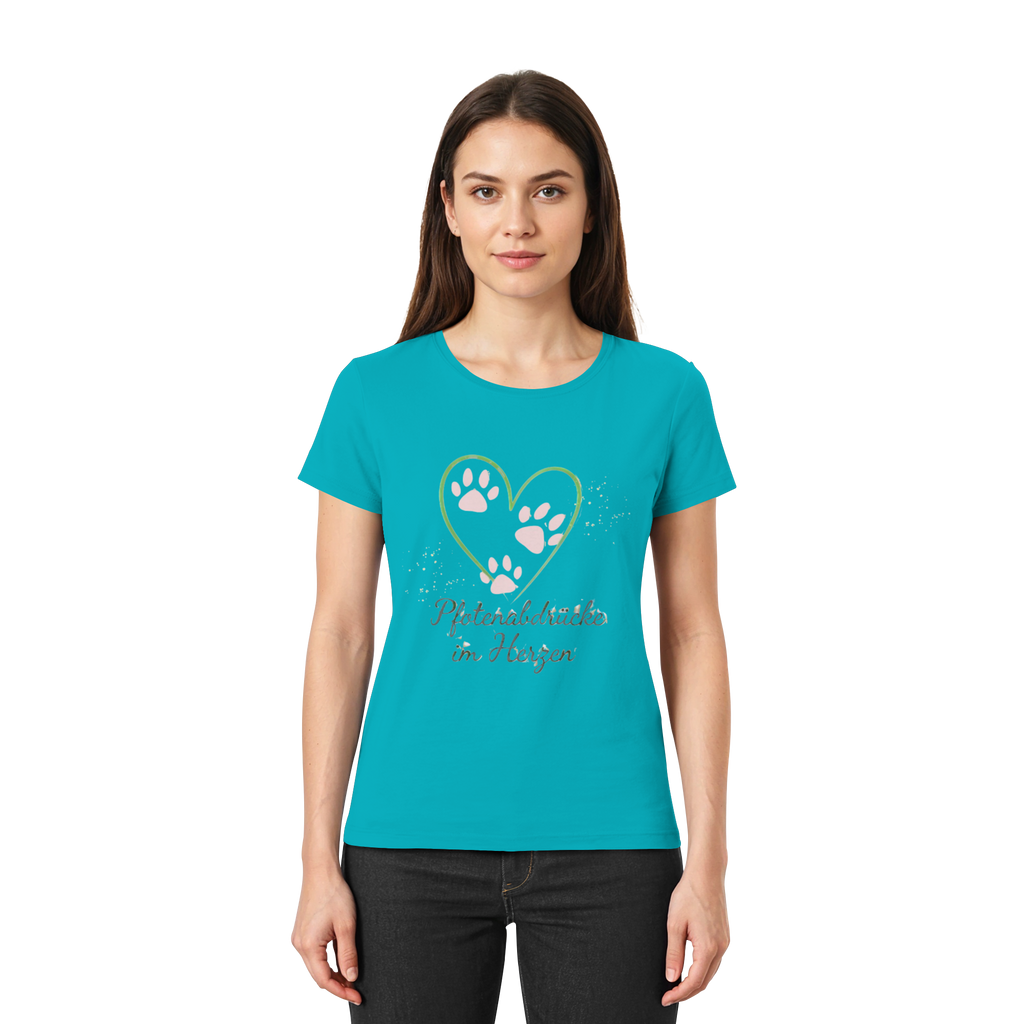 Pfotenabdrücke im Herzen - Premium Shirt