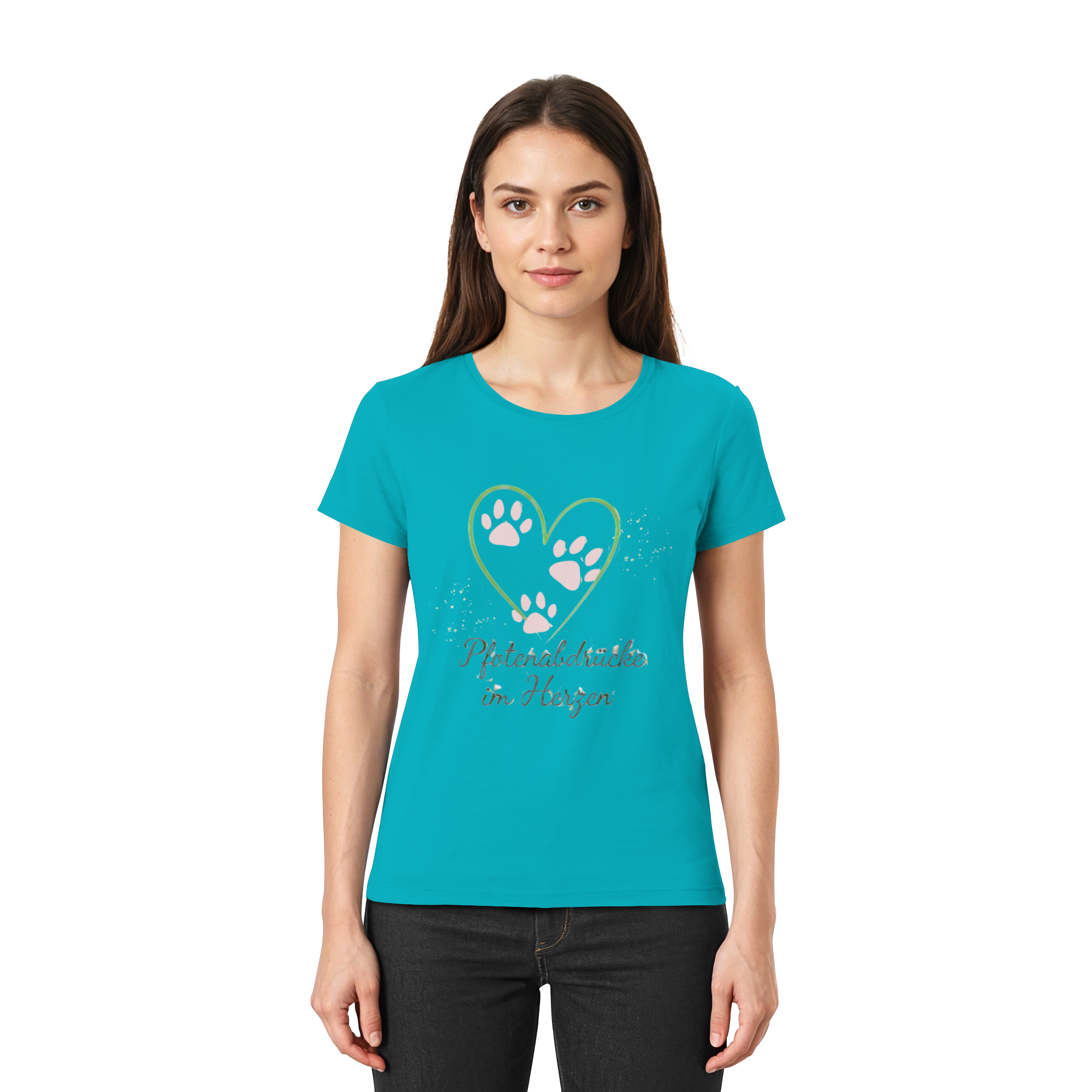 Pfotenabdrücke im Herzen - Premium Shirt