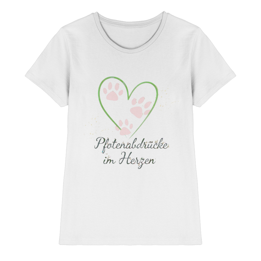 Pfotenabdrücke im Herzen - Premium Shirt